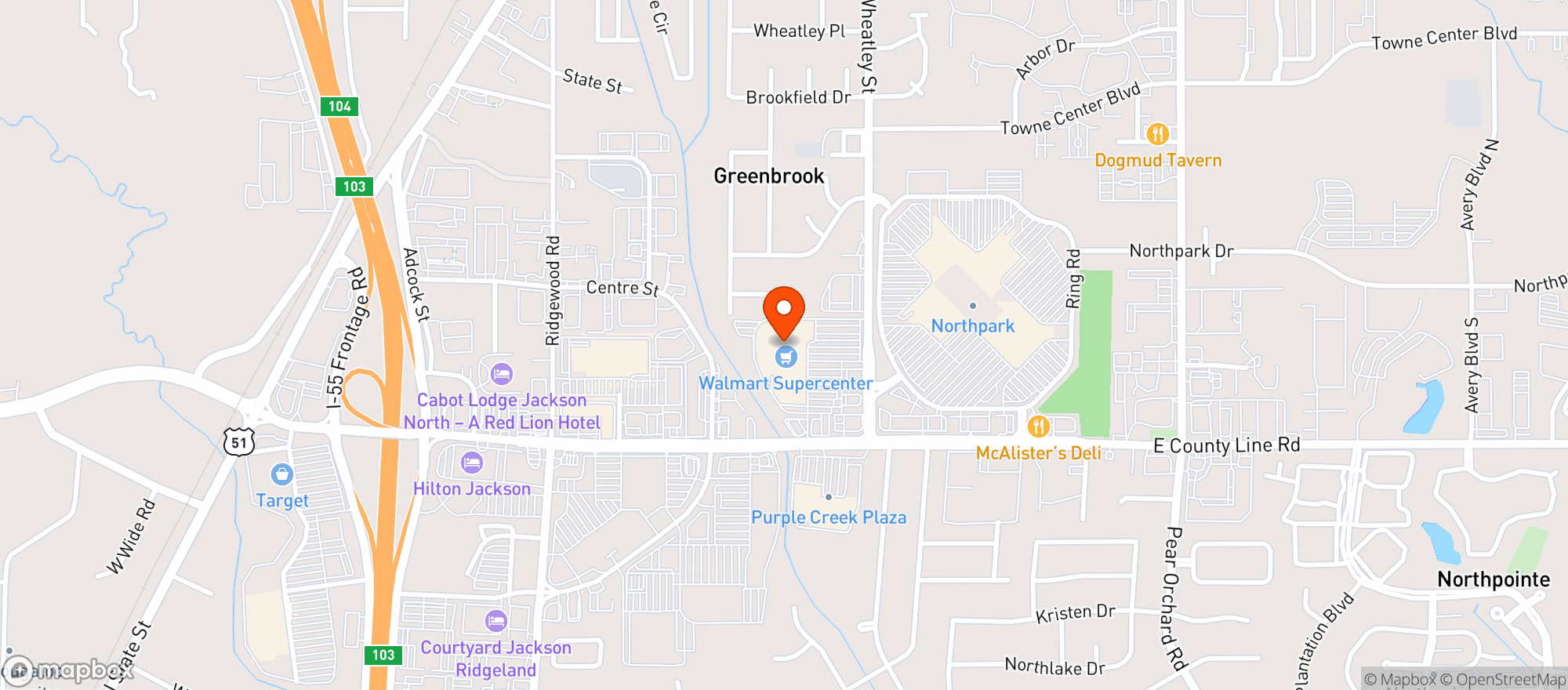 Map showing Walmart Supercenter #875