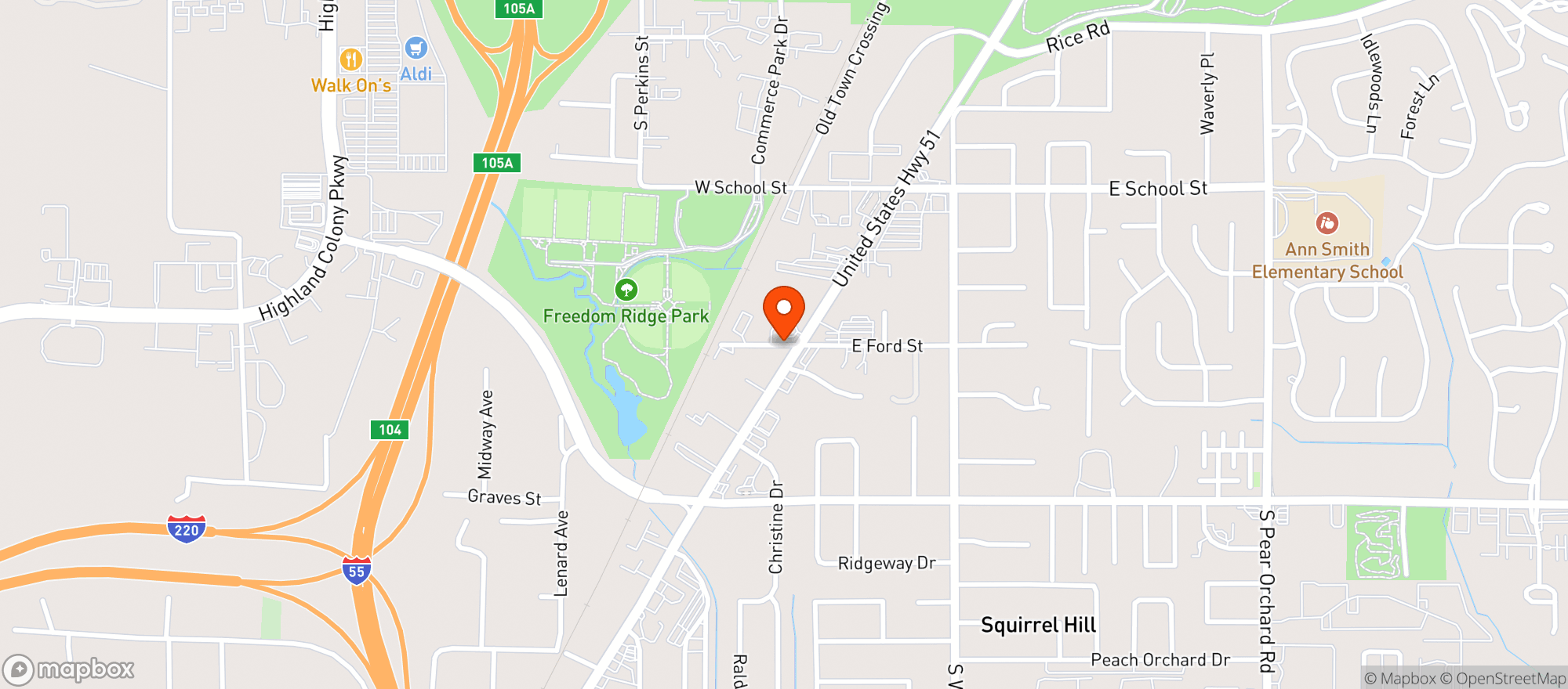 Map showing Topgolf