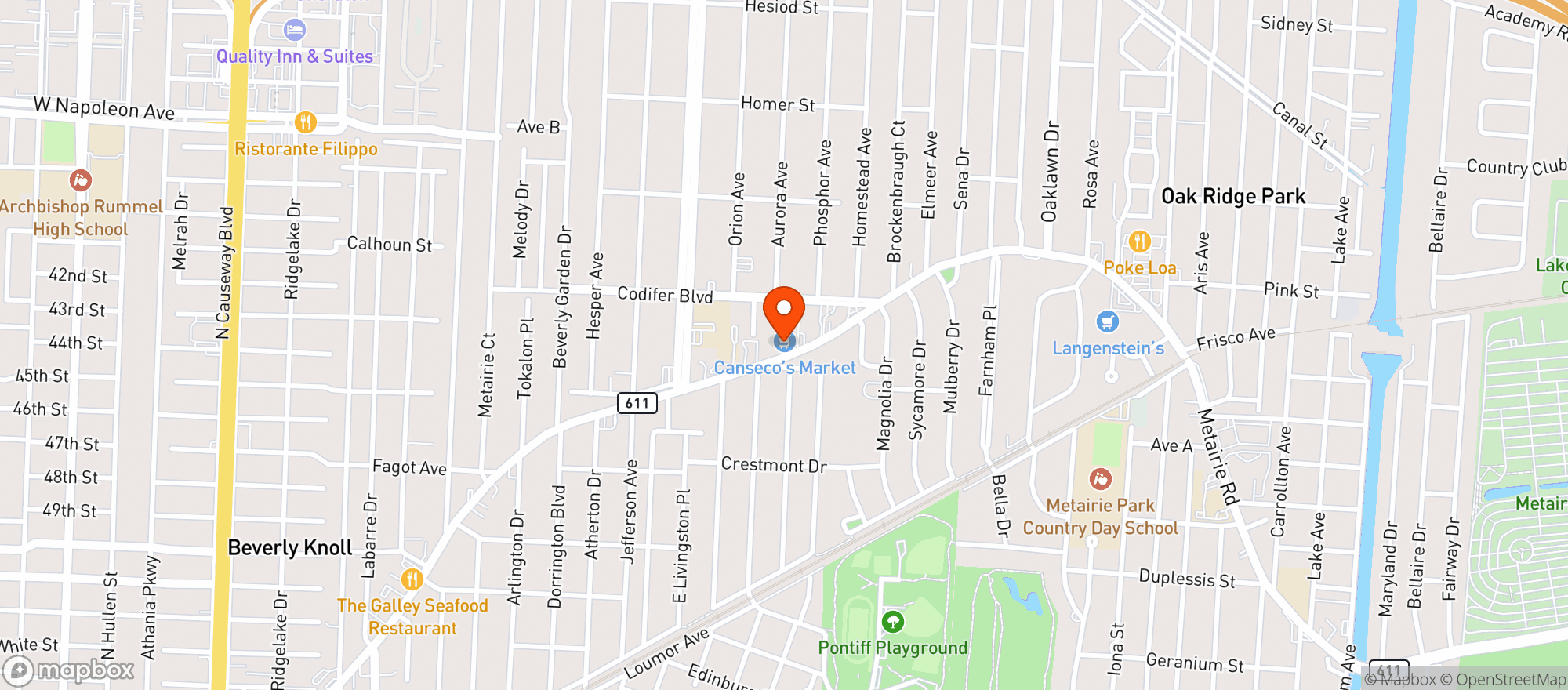 Map showing Cansecos Supermarket