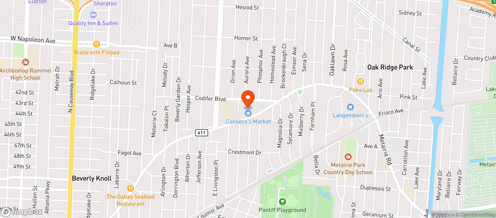 Map showing Porter & Luke's Restaurant