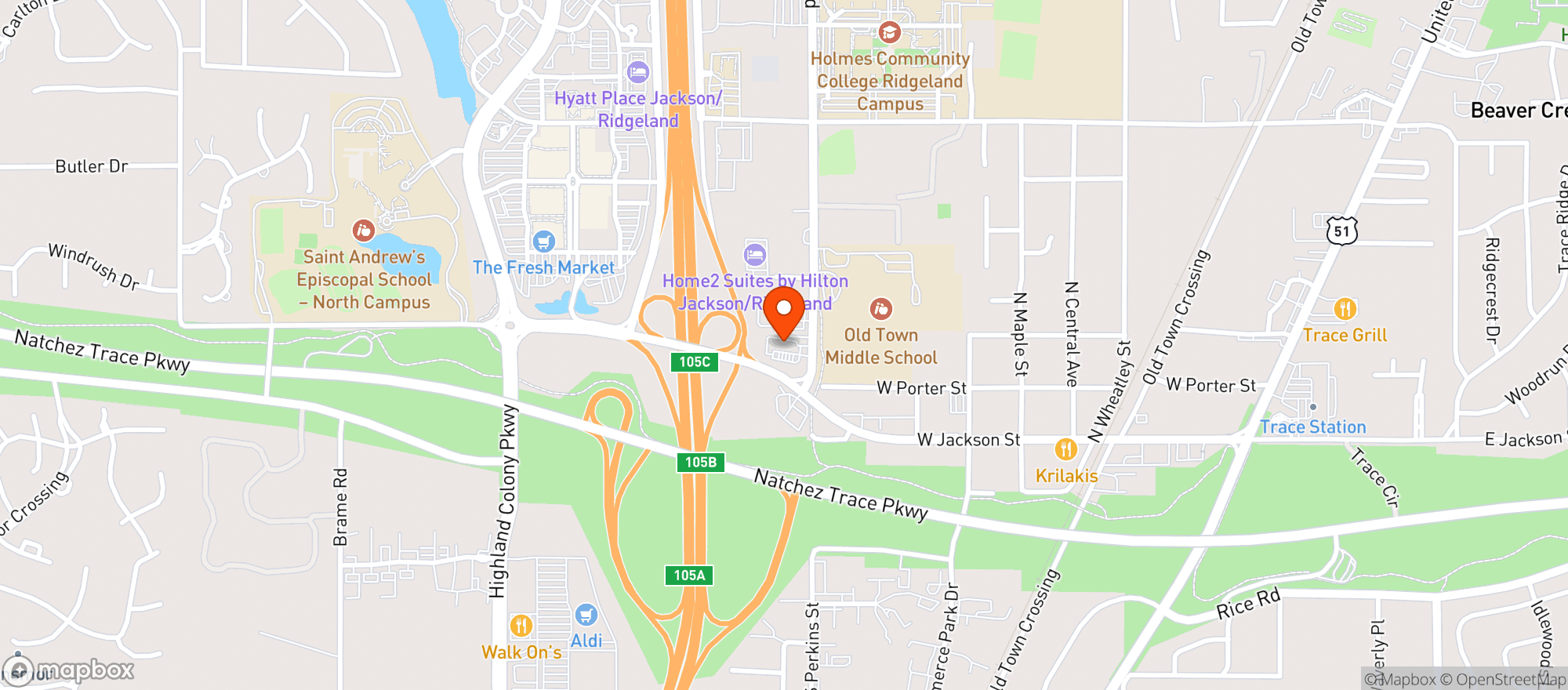 Map showing Old Town Market