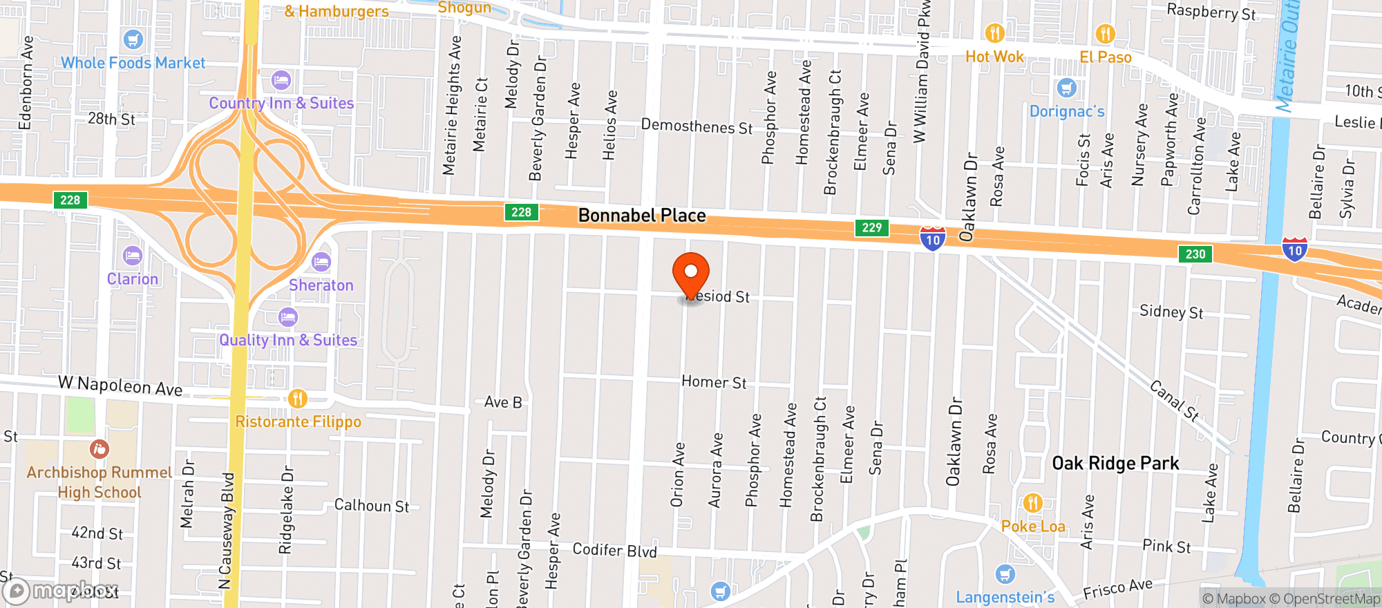 Map showing Mamas Place