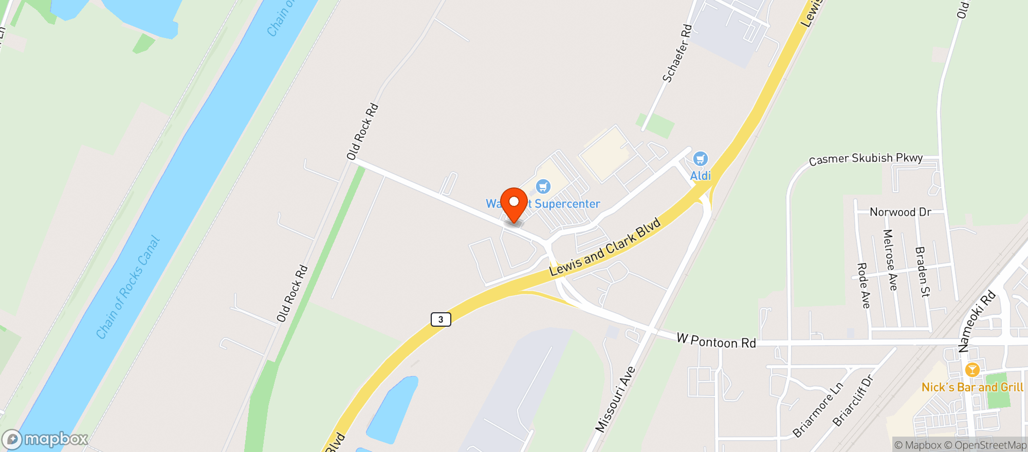 Map showing Walmart Supercenter