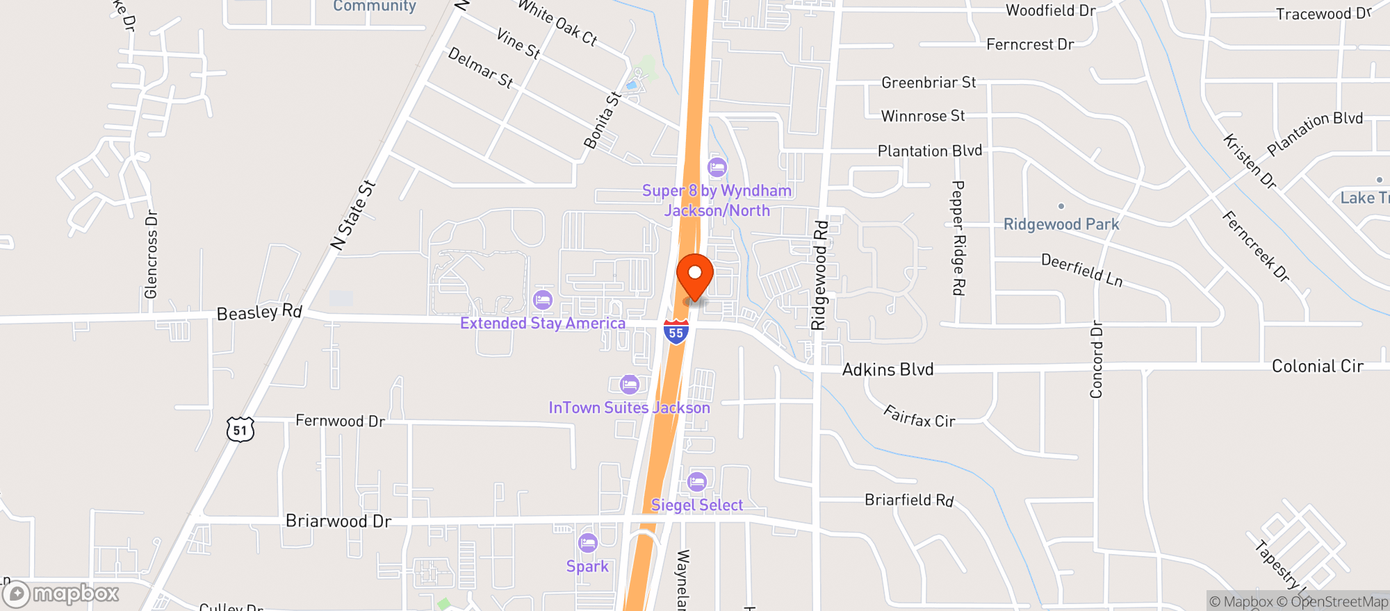 Map showing Quiktrip