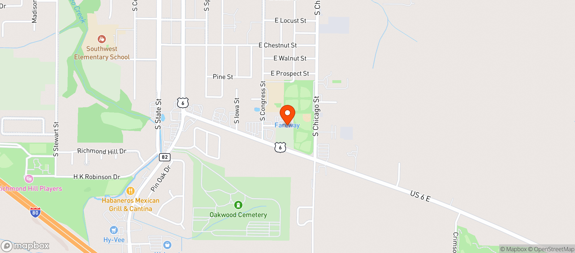 Map showing Fareway