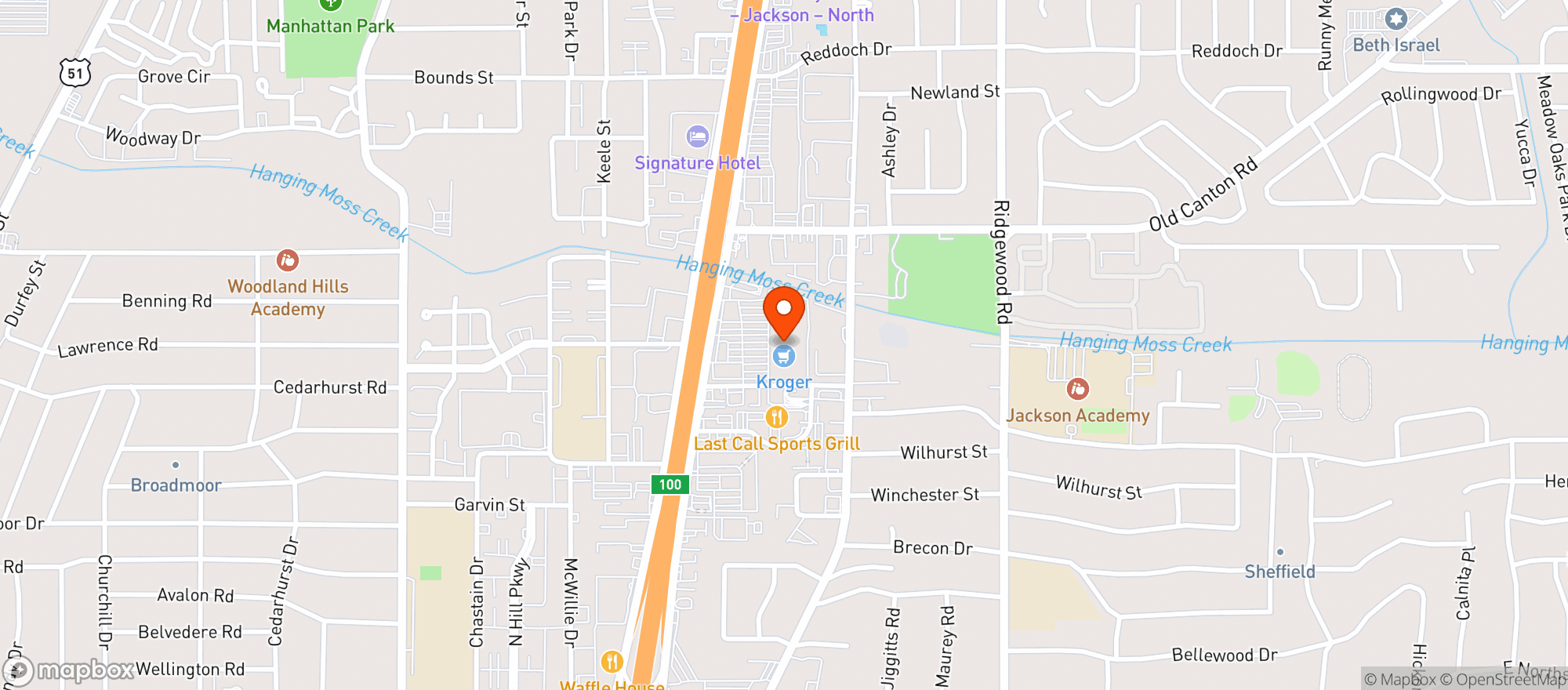 Map showing Kroger