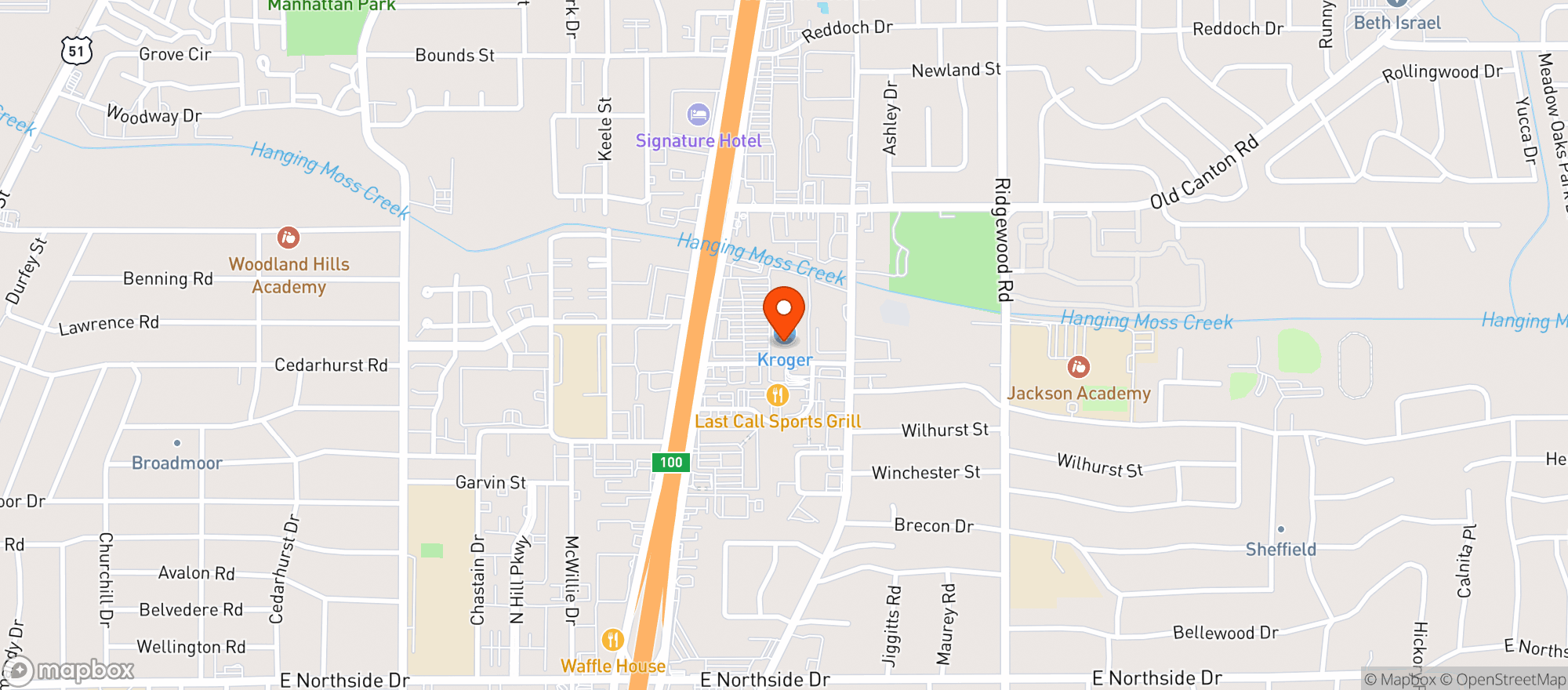 Map showing Delta (025) - 00345 - Jacksonian Plaza