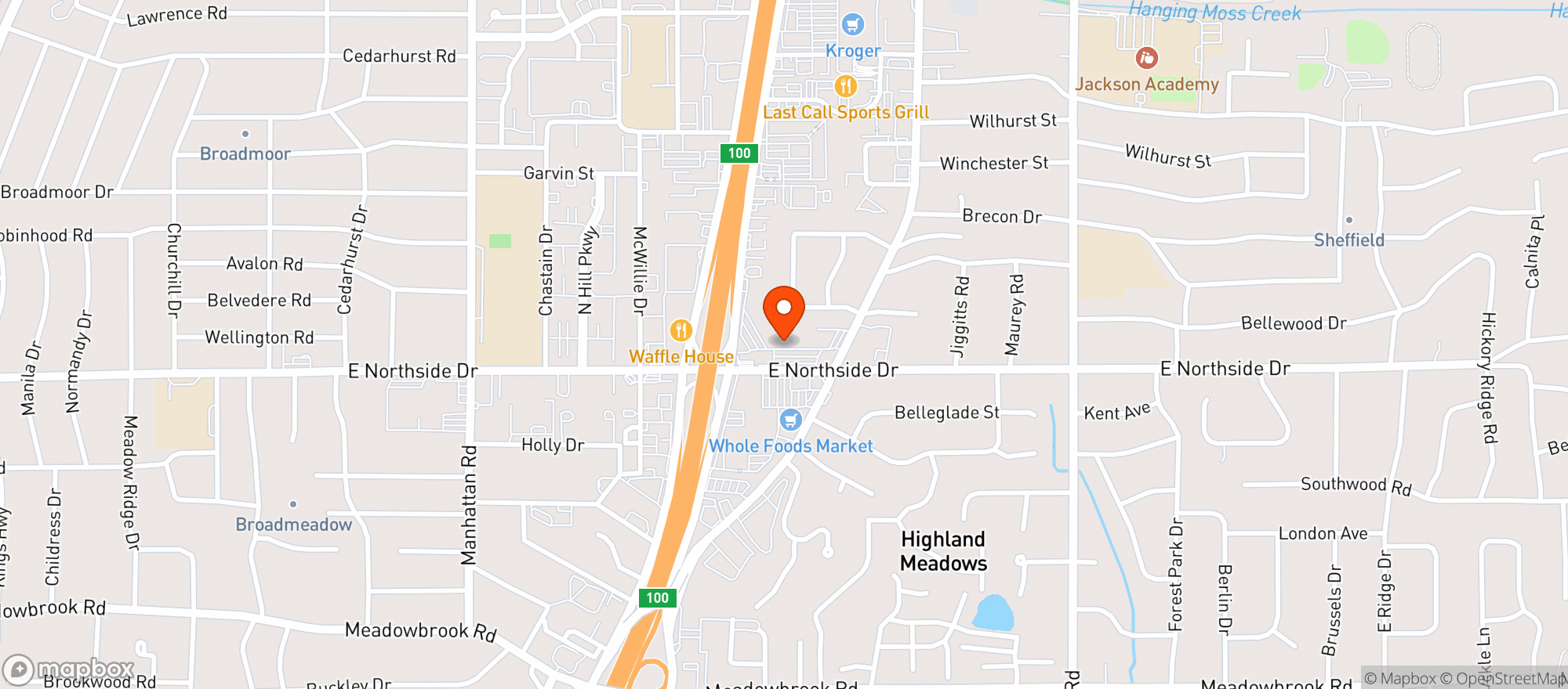 Map showing Corner Market
