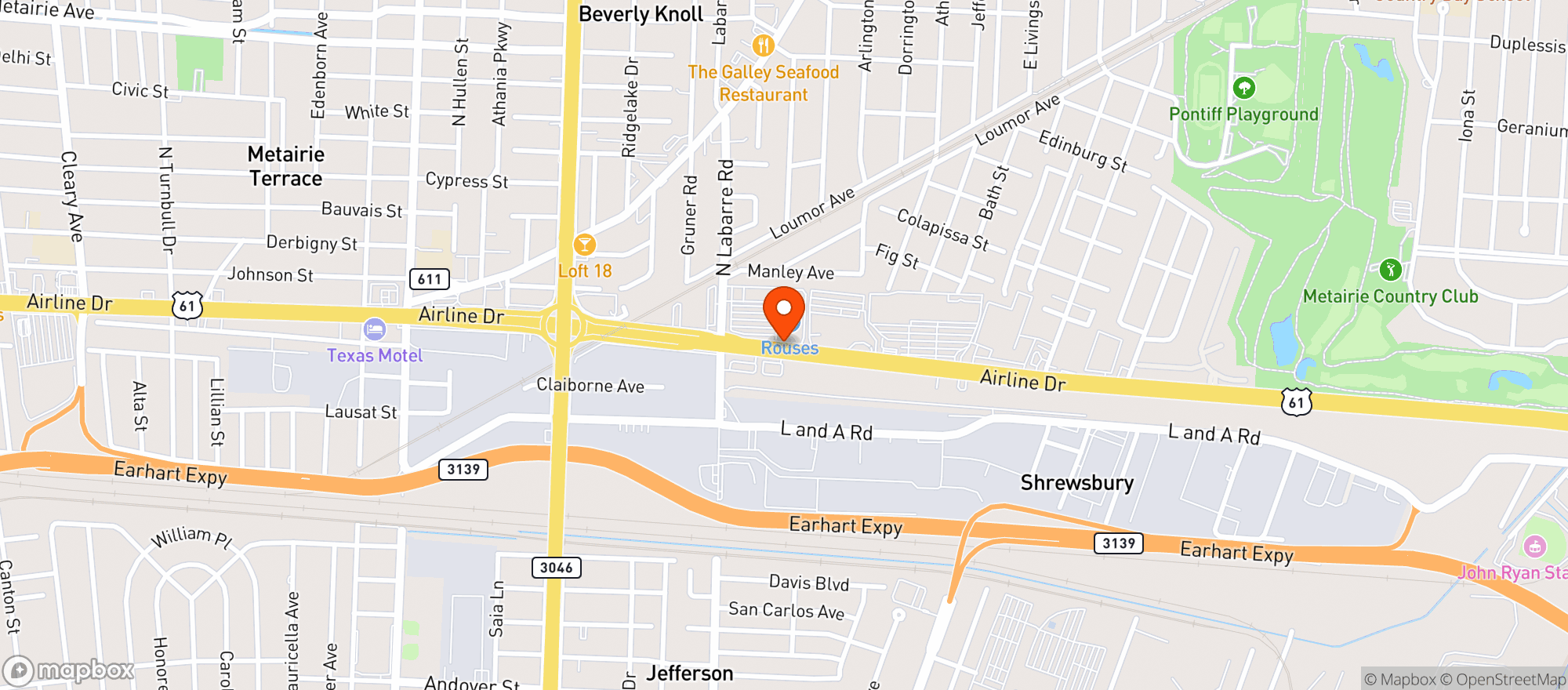 Map showing ROUSES SUPERMARKET