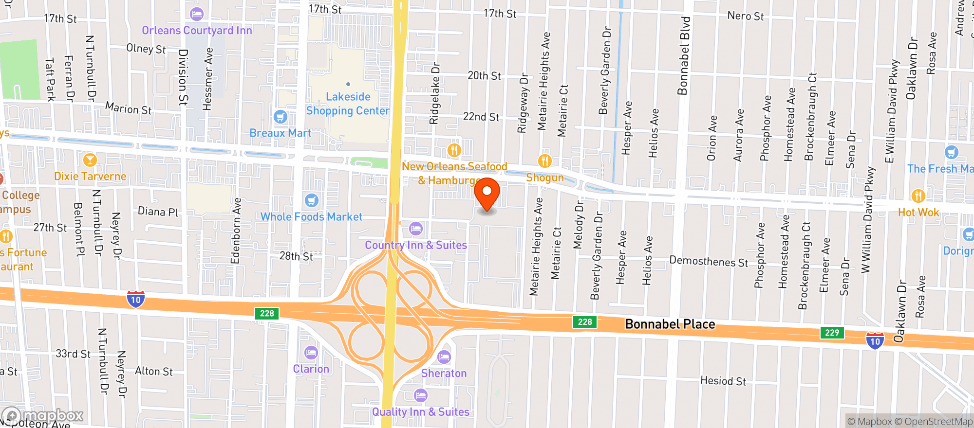 Map showing Rouses Supermarket #25