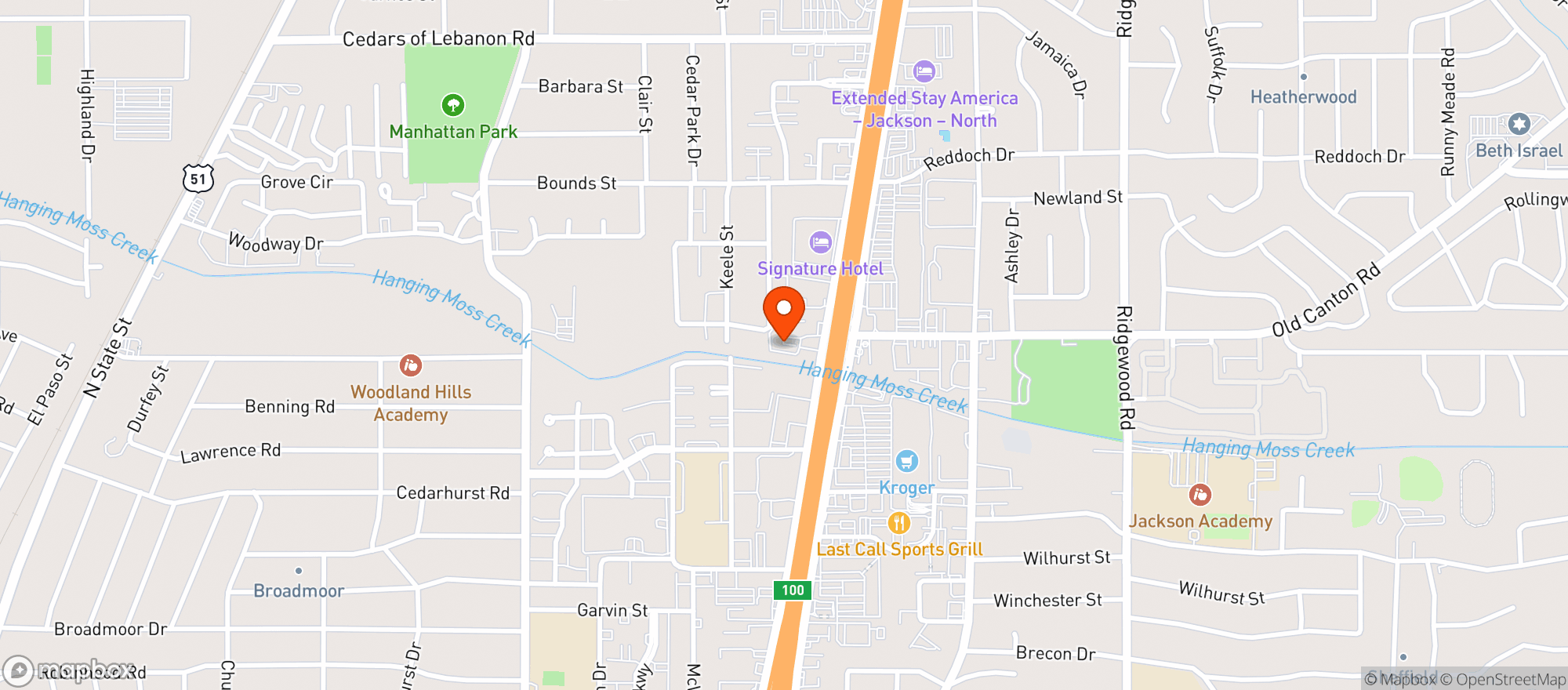 Map showing Sams Lounge