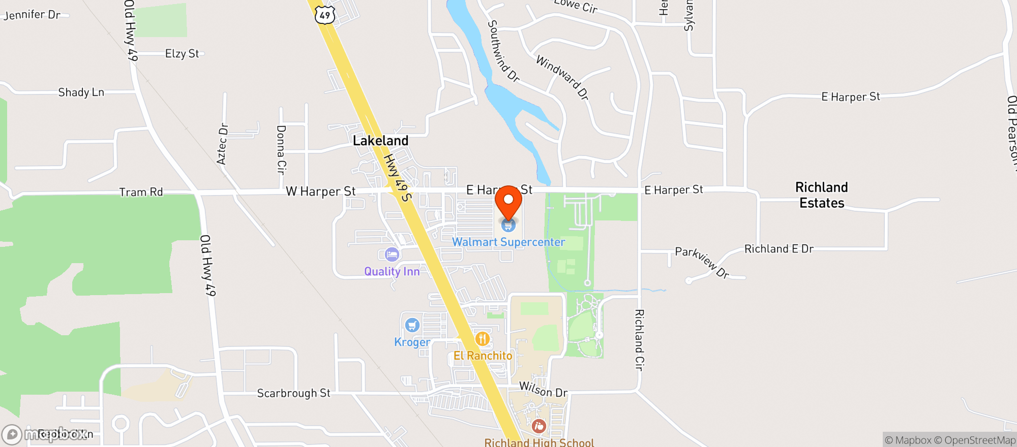 Map showing Walmart Supercenter #2939