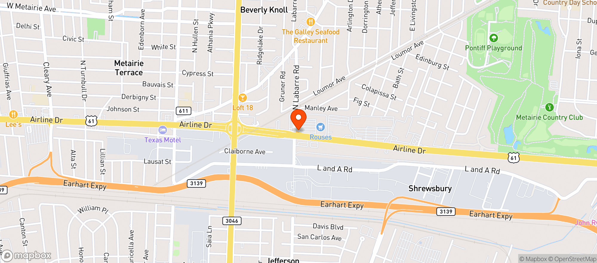 Map showing Rouses