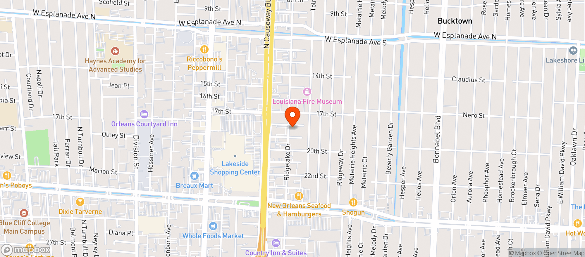 Map showing Caddy Shack