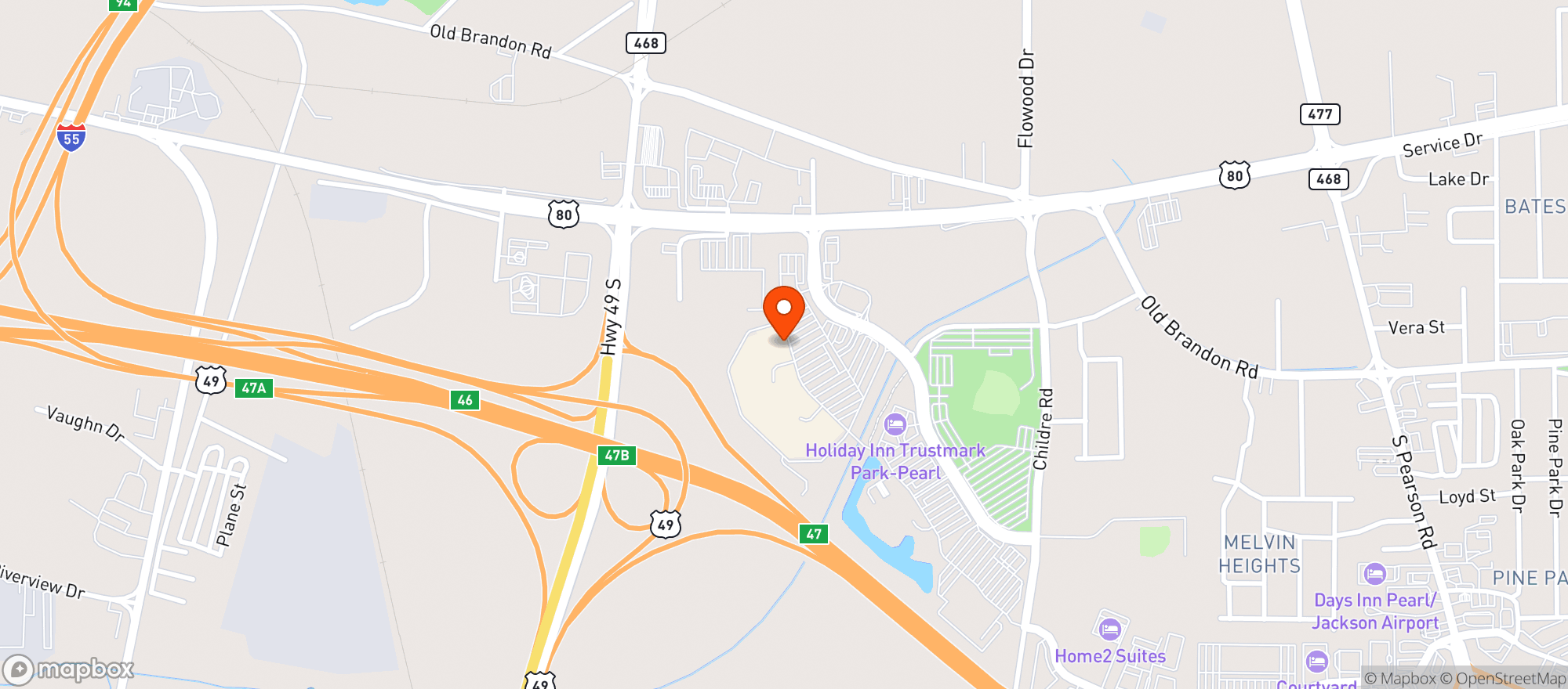 Map showing Gnc - 6526 - The Outlets Of Mississippi