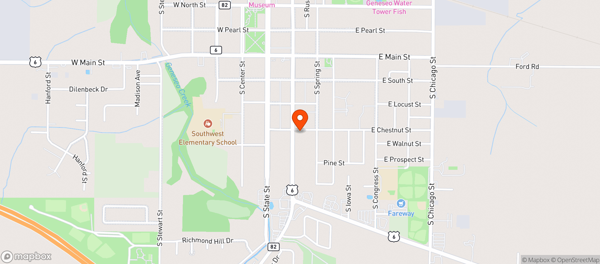 Map showing NOSH GOOD MOOD FOOD