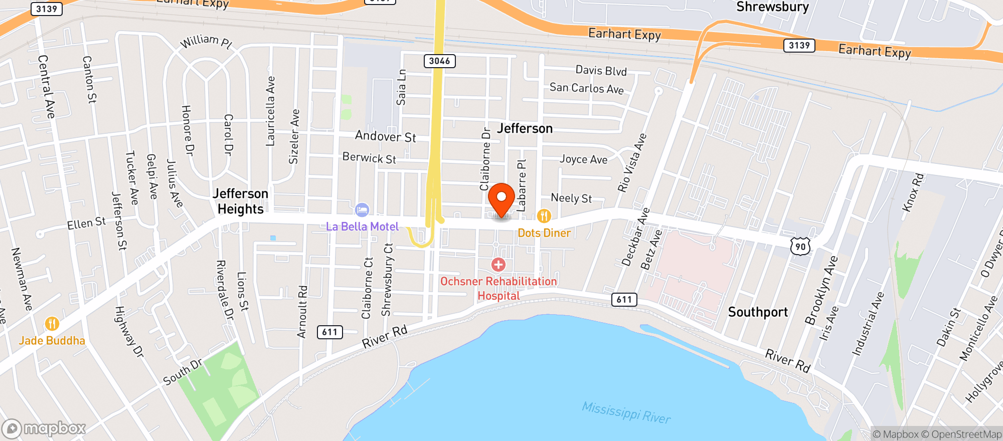 Map showing Racetrac