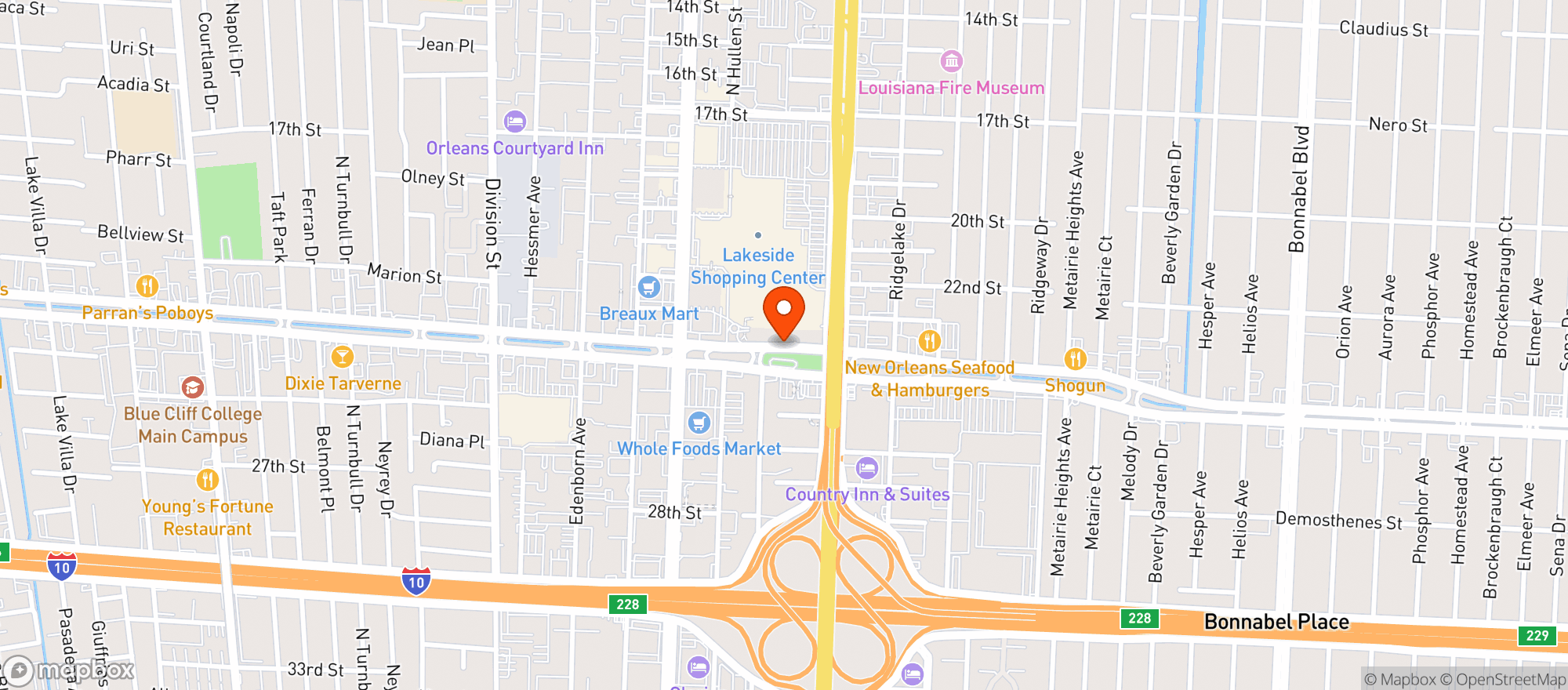Map showing P F Changs China Bistro #1900