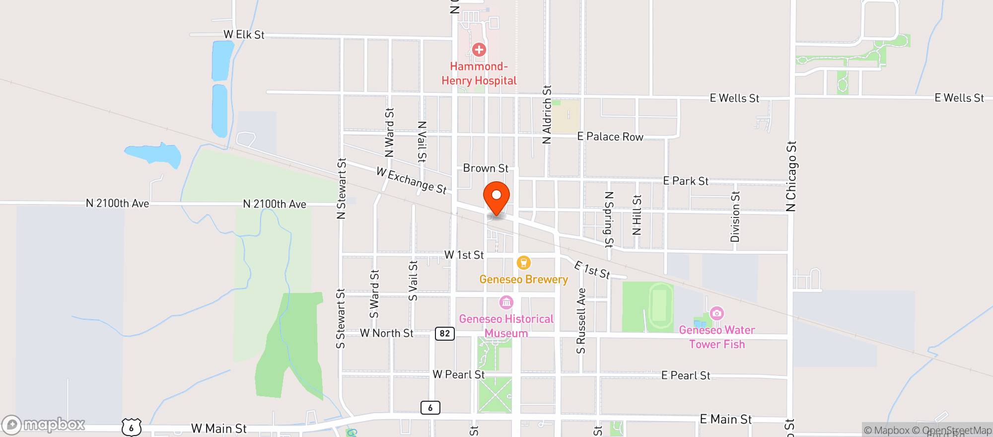Map showing TRACKSIDE LIQUORS