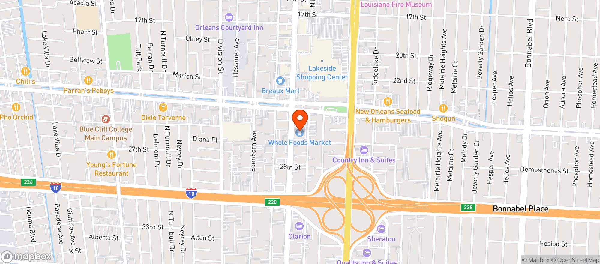 Map showing Whole Foods Market