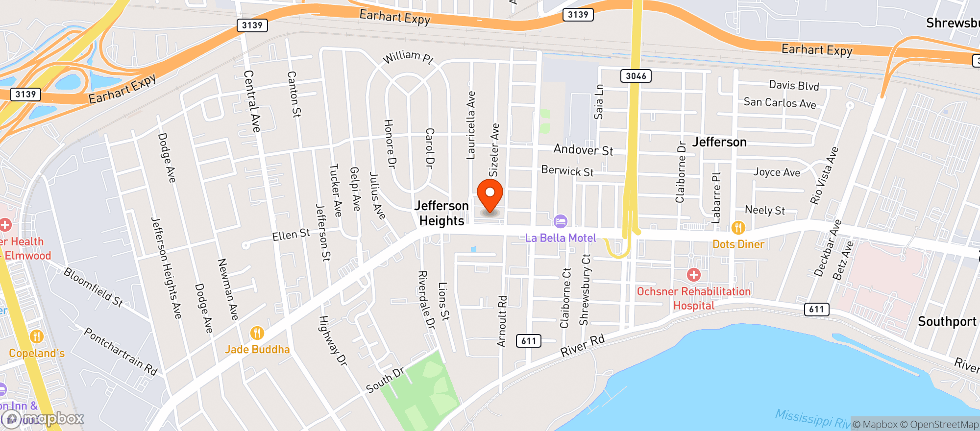 Map showing Cansecos Jefferson Market