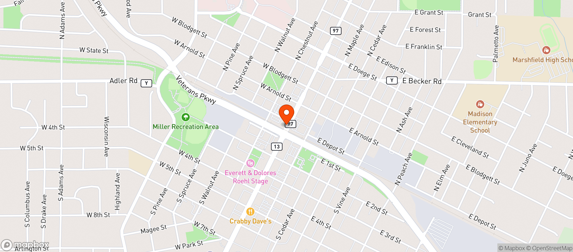 Map showing Casa Amigos Mexican Restaurant