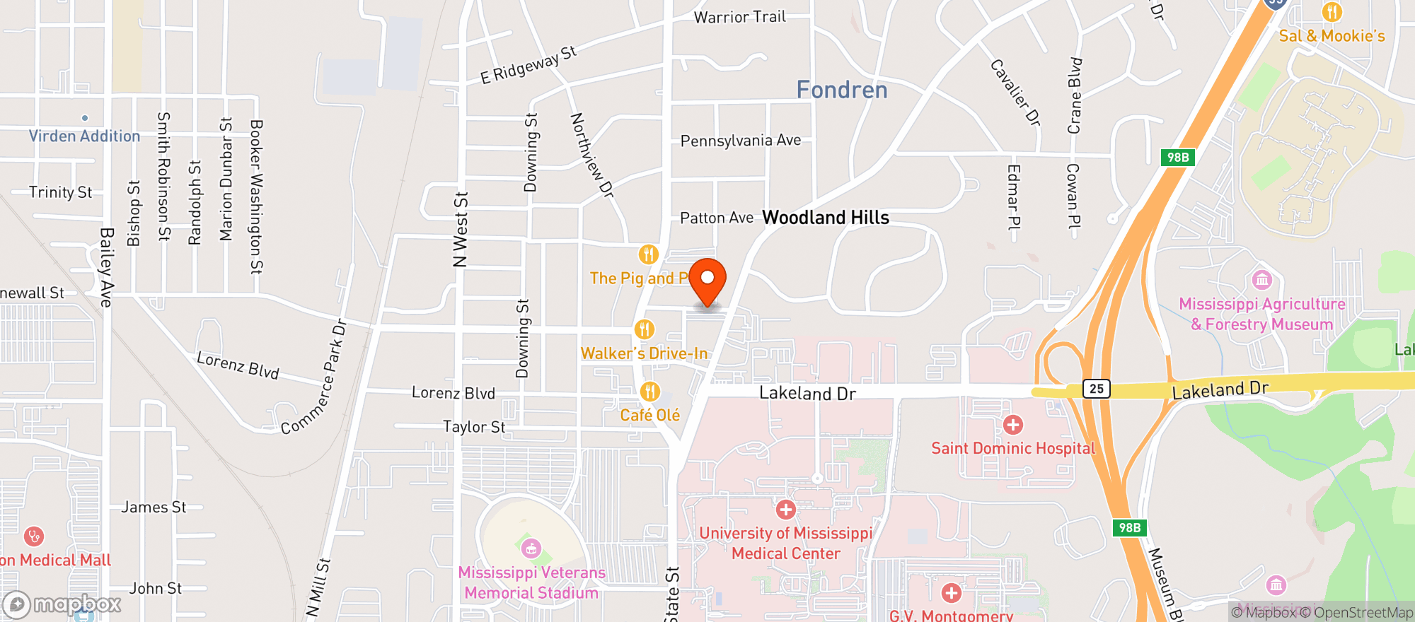 Map showing Corner Market