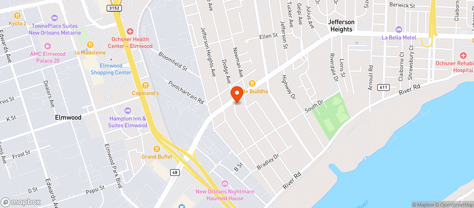 Map showing On The Go