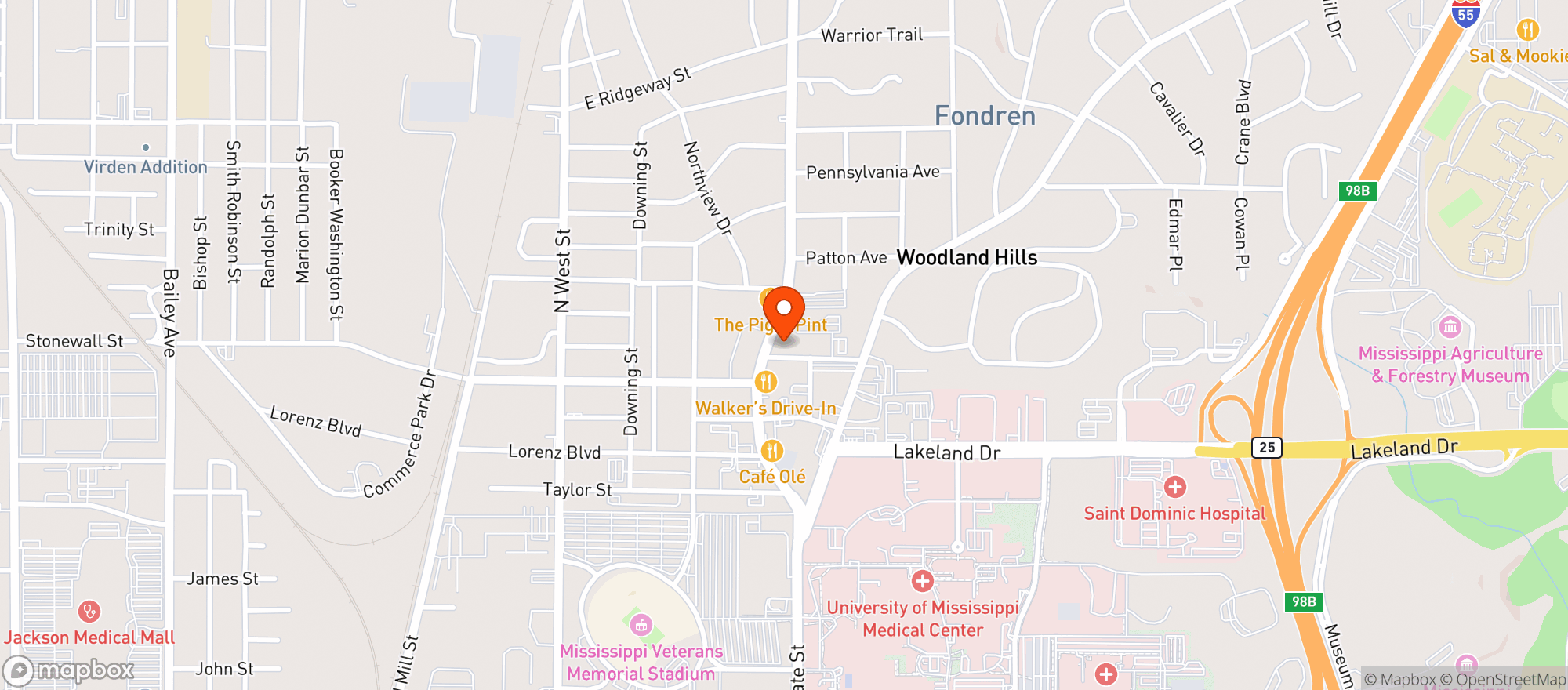 Map showing Duling Hall