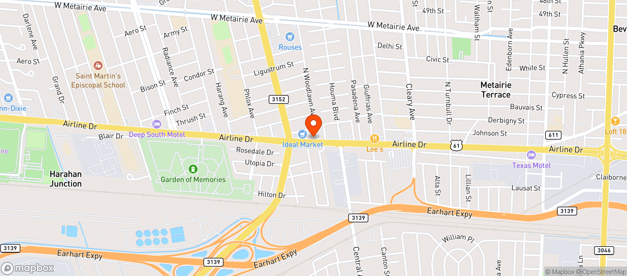 Map showing Bar Revs