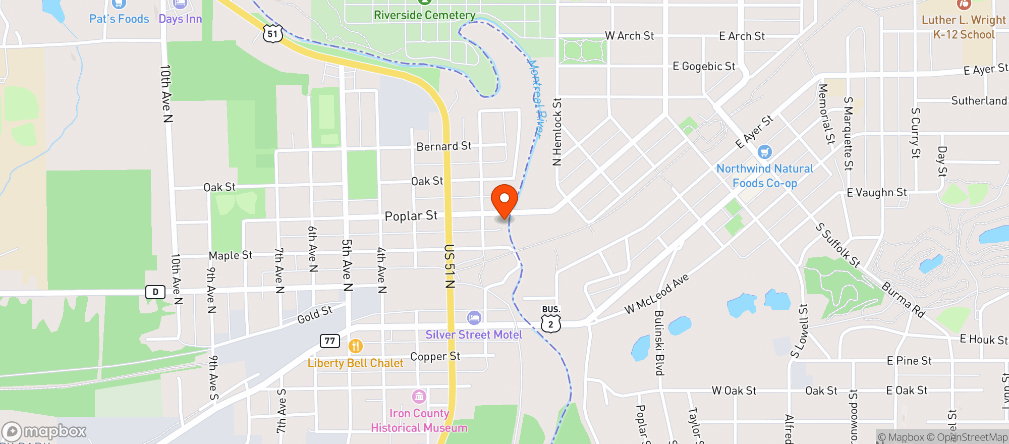 Map showing Brite Spot