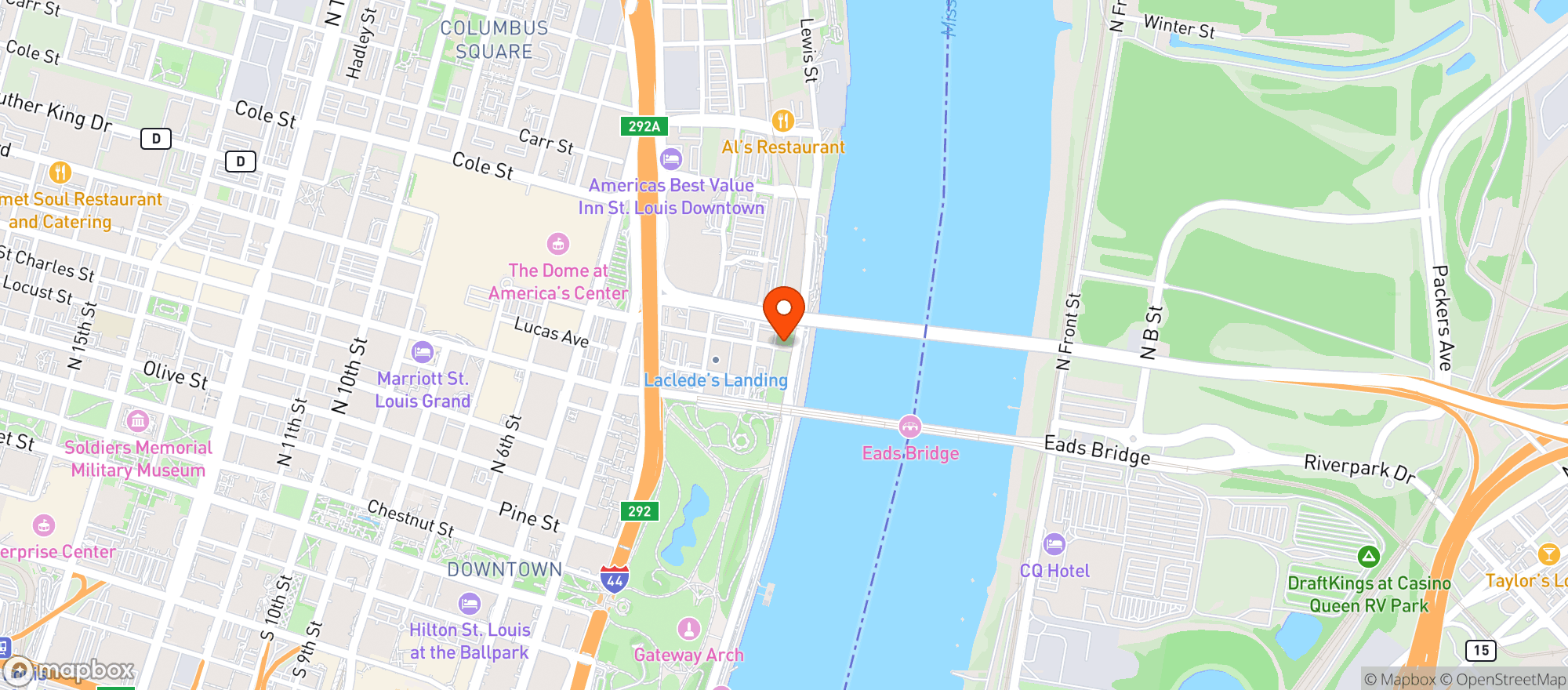 Map showing Big Daddys