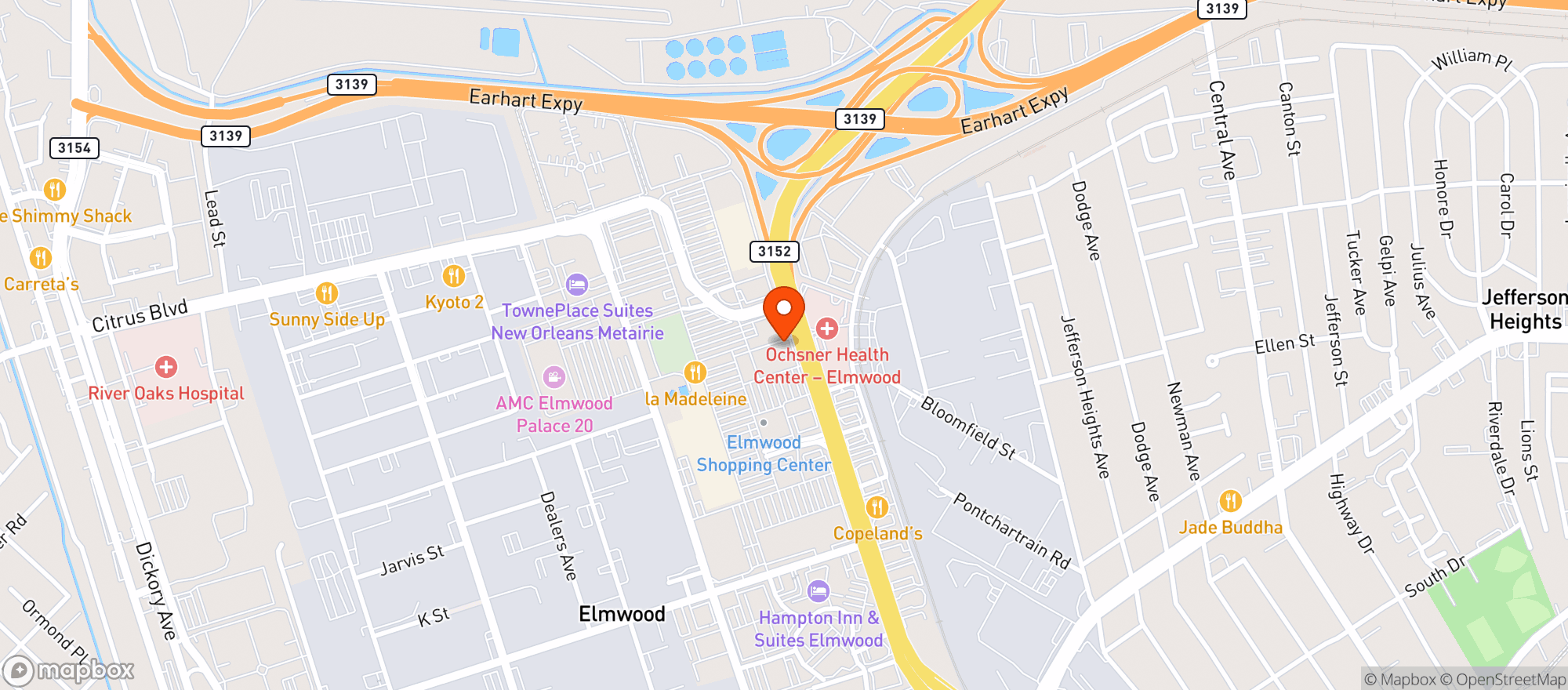 Map showing World Market Elmwood