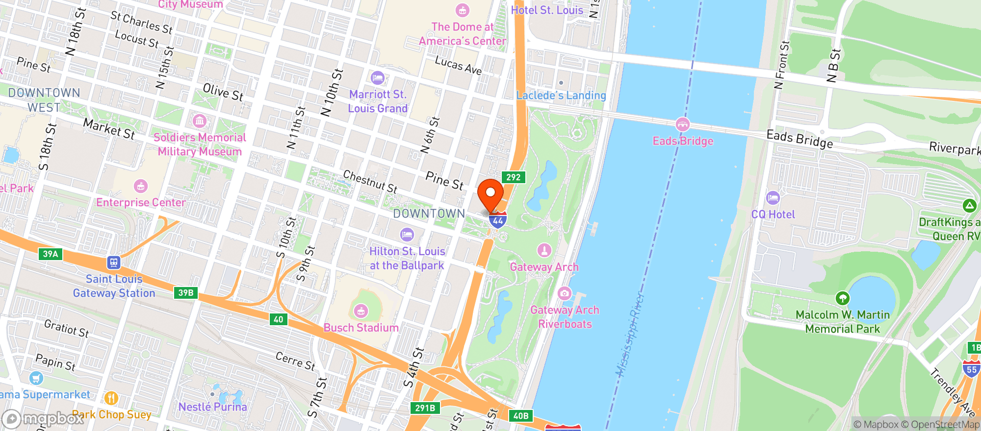 Map showing Ruths Chris Steak House