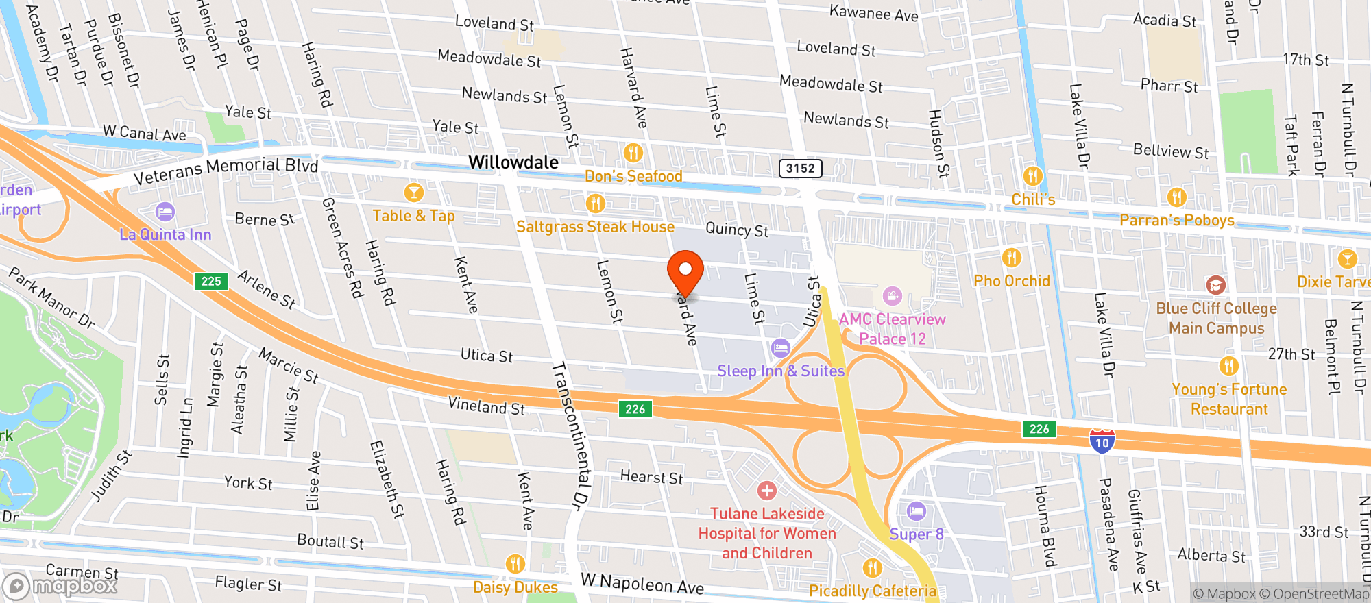 Map showing Spotlight Bar