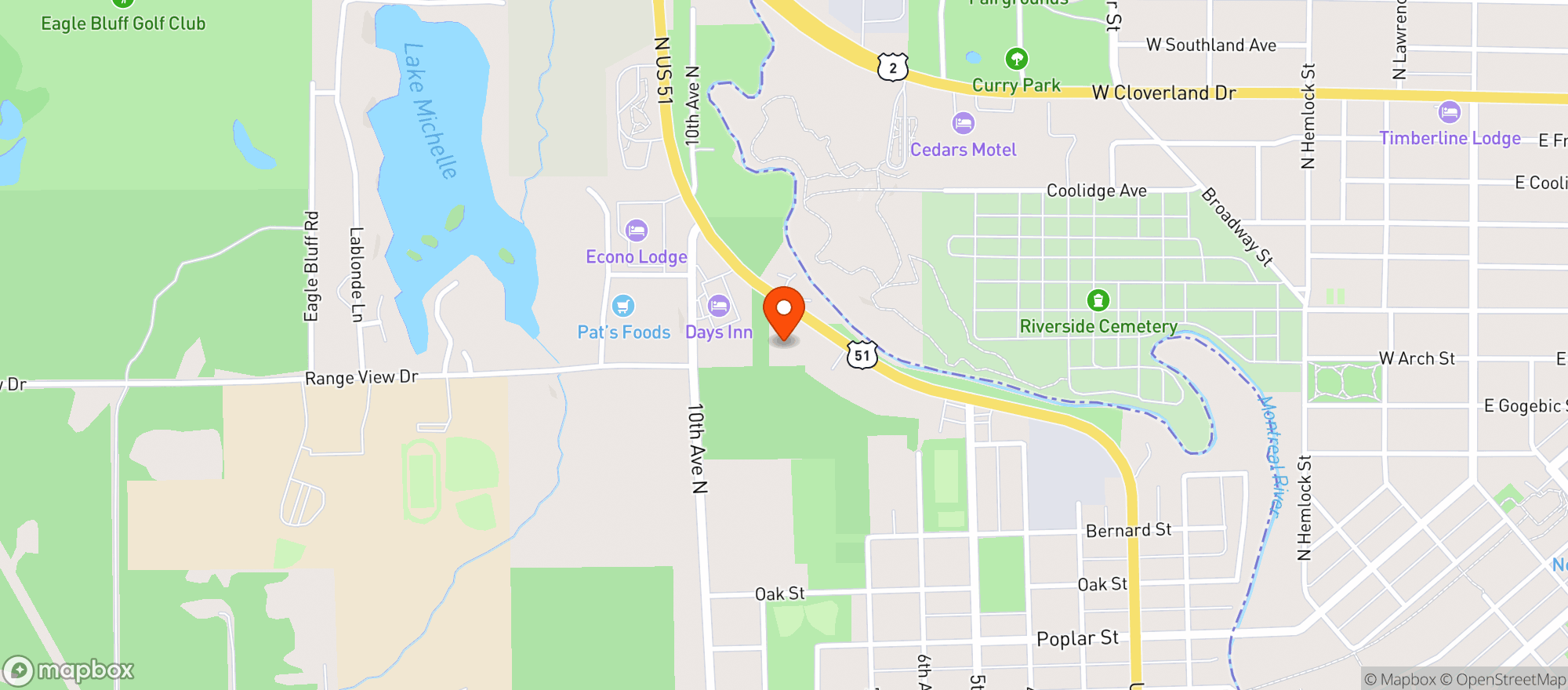 Map showing Town & Country Liquor