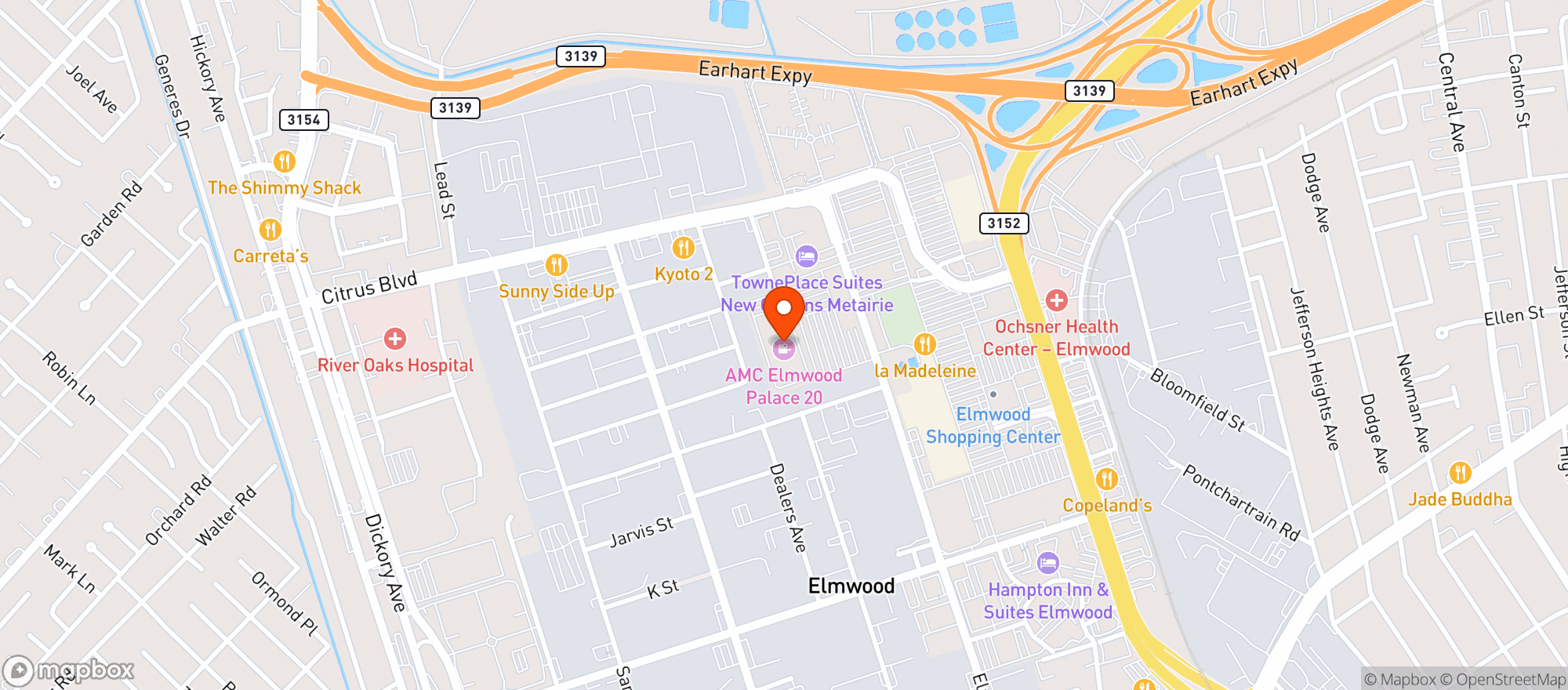 Map showing Amc Elmwood Palace 20 #484