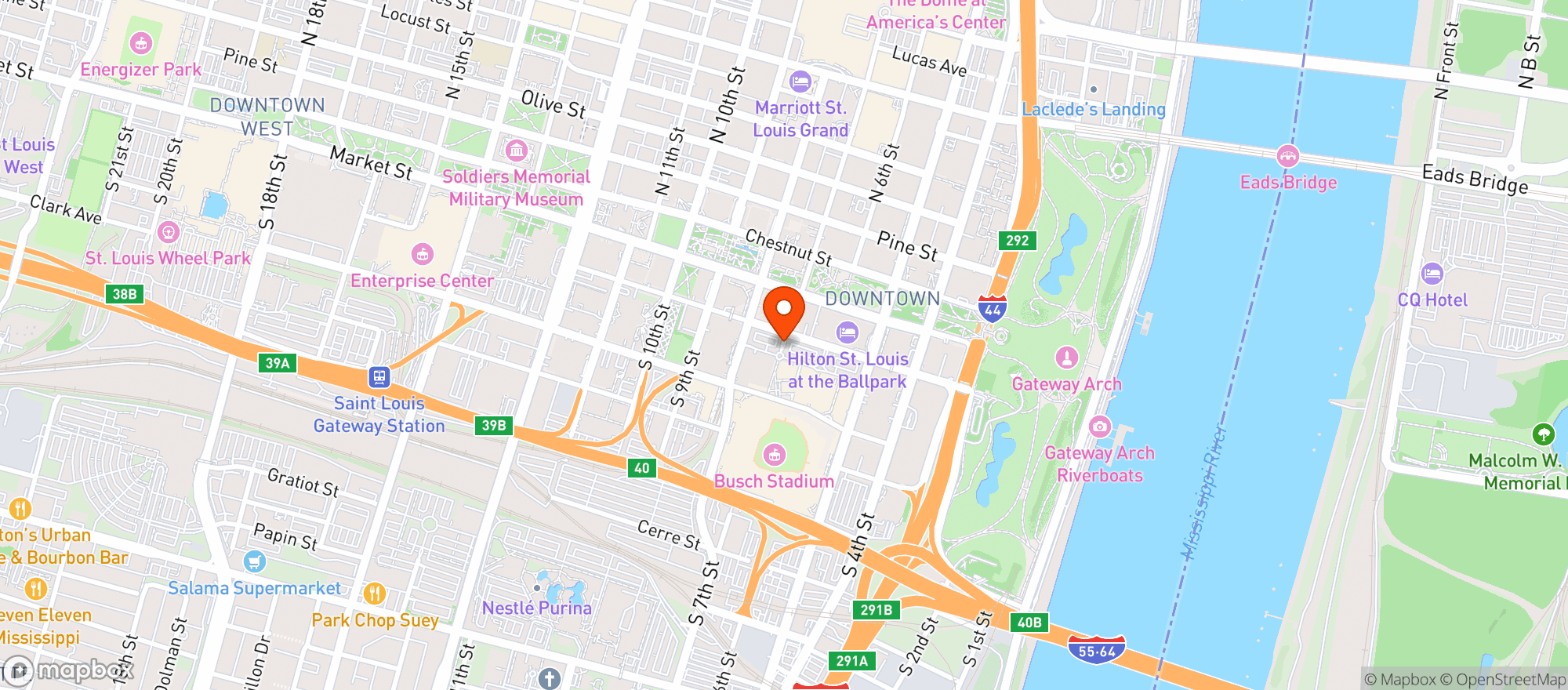 Map showing Sports & Social