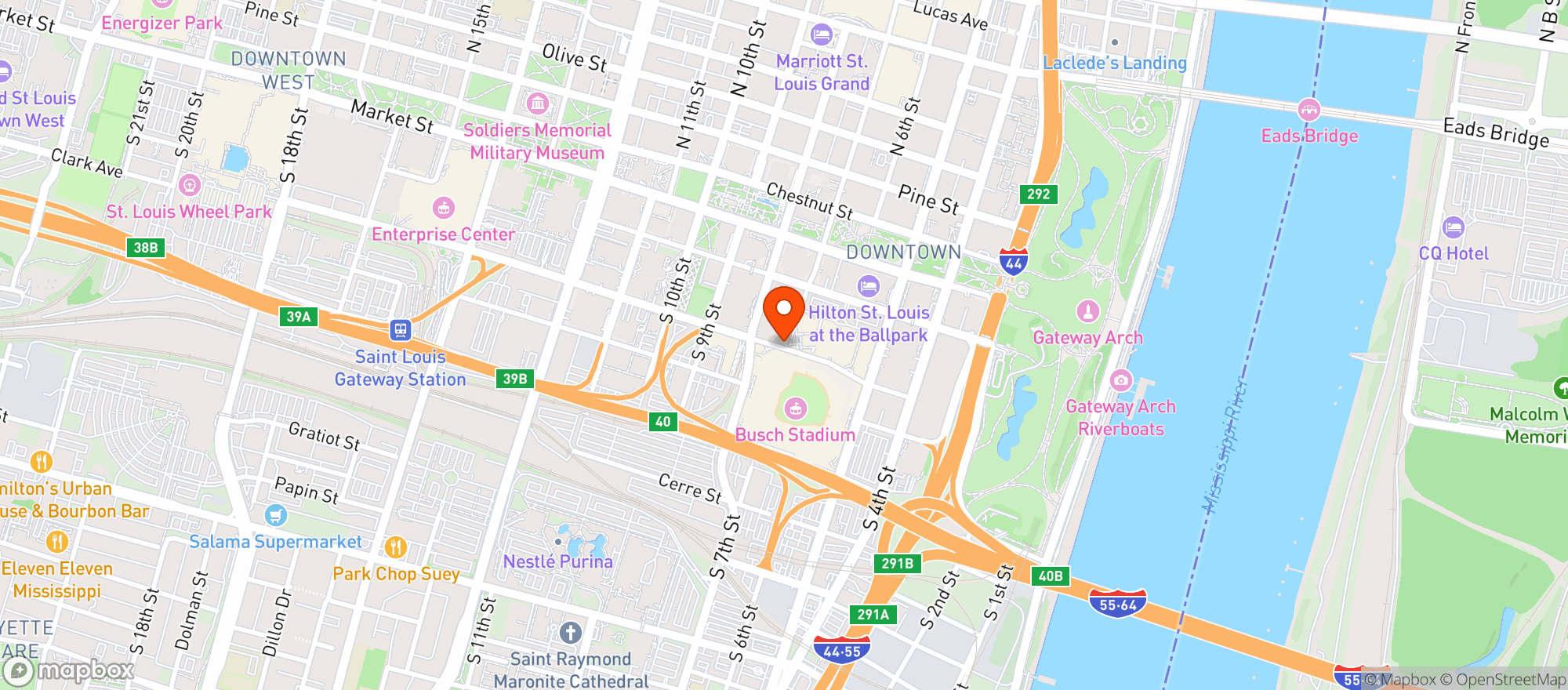 Map showing Katie's Pizza & Pasta