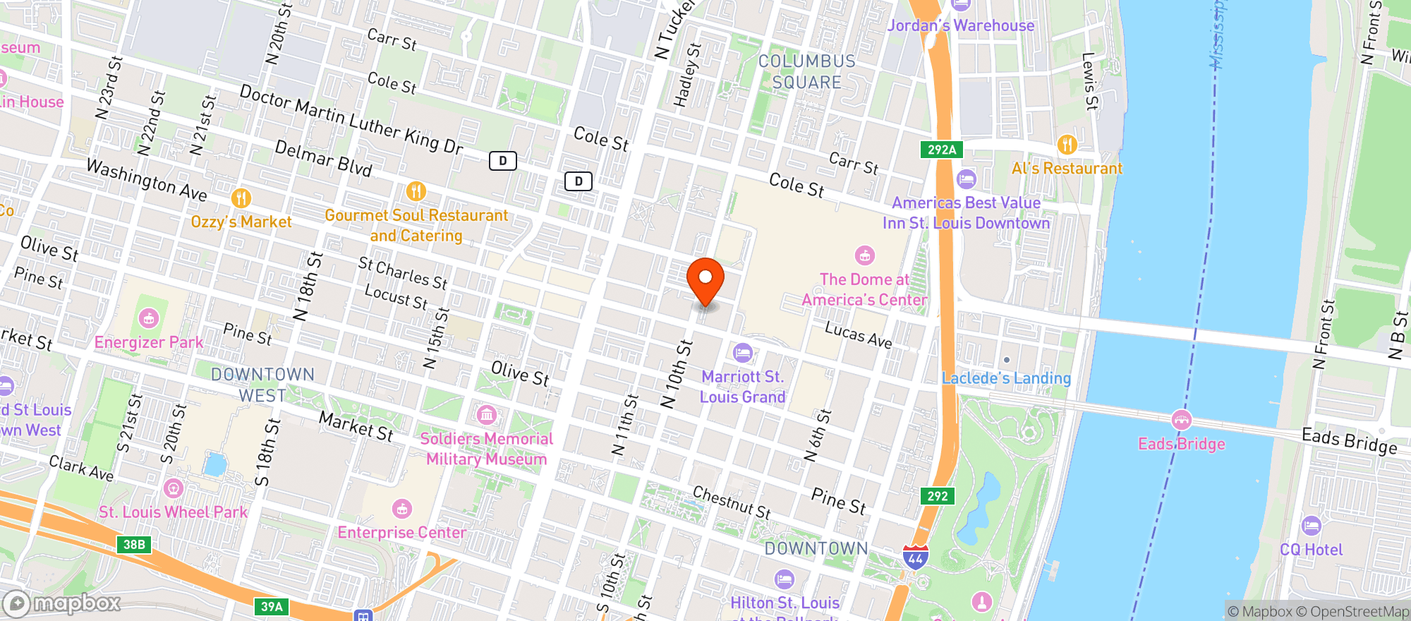 Map showing Over And Under Bar & Grill