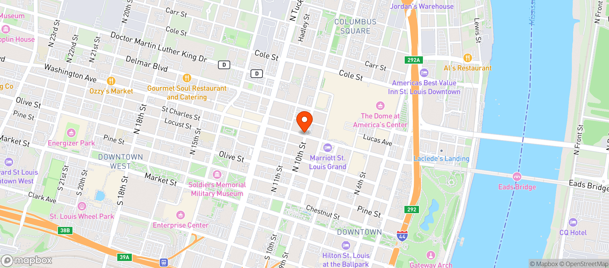 Map showing One Cafe & Market