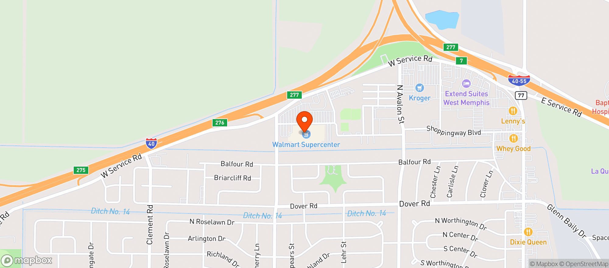 Map showing Walmart Supercenter