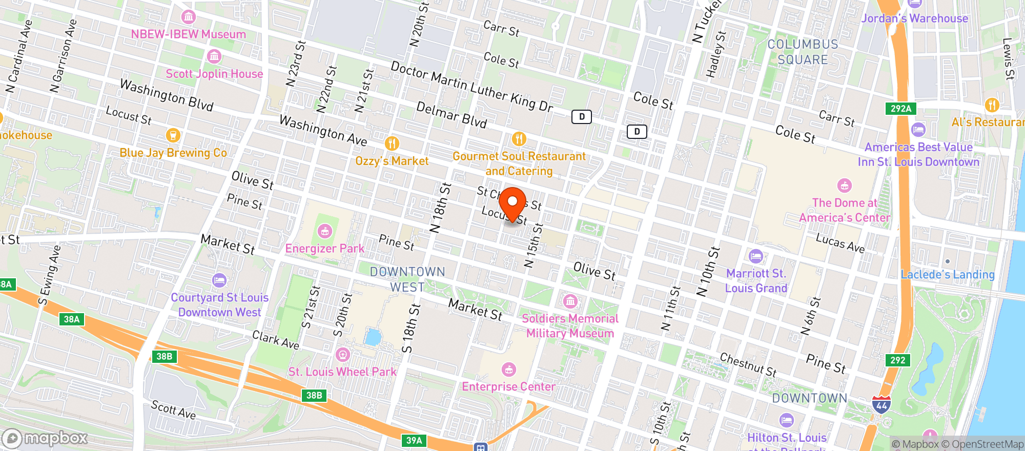 Map showing Idol Wolf At 21c St Louis