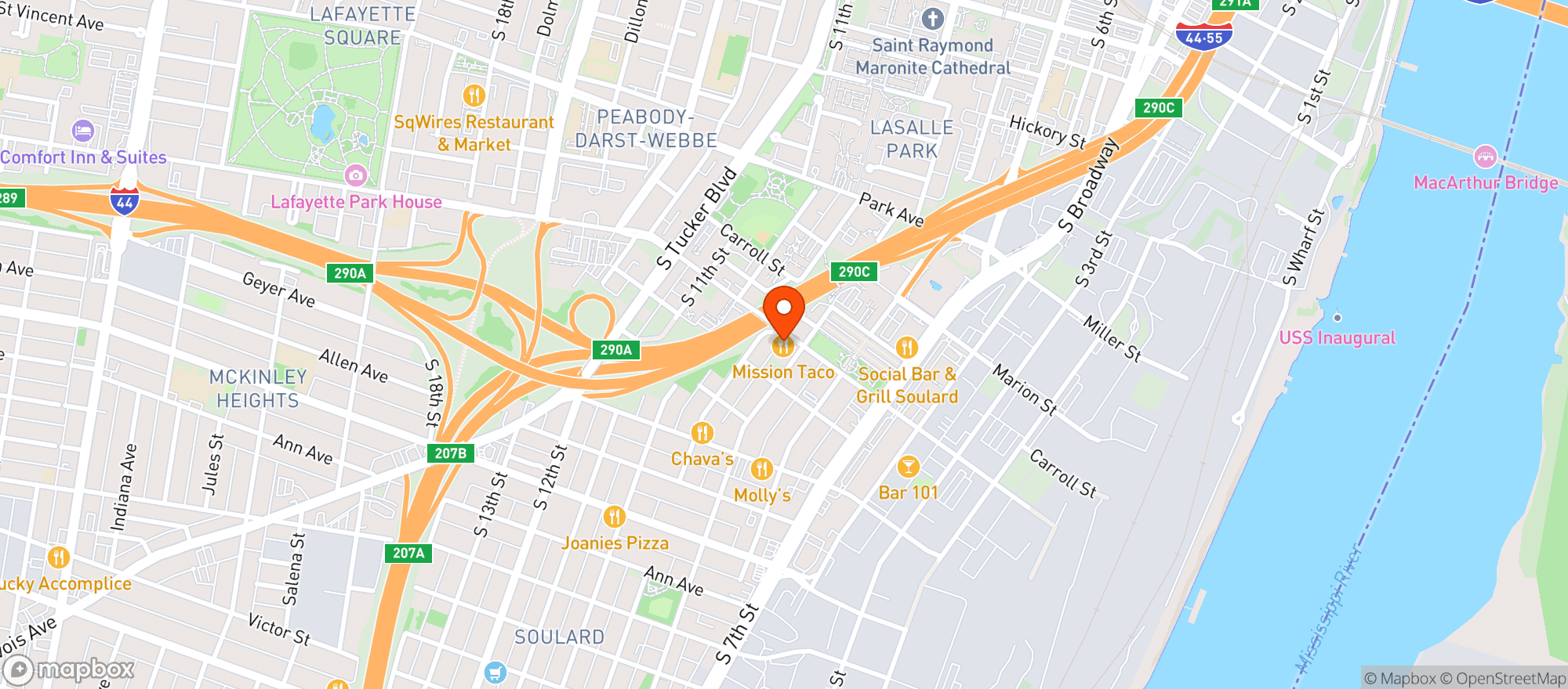 Map showing International Tap House