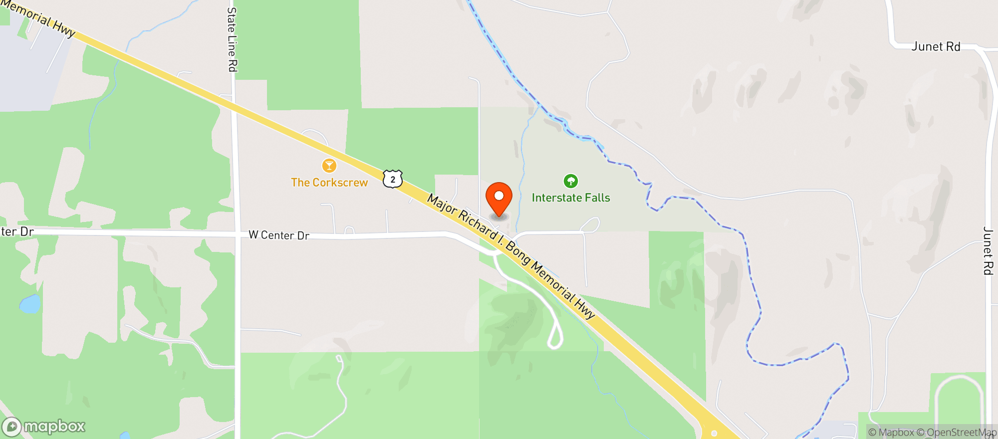 Map showing Stoffel's Country Store