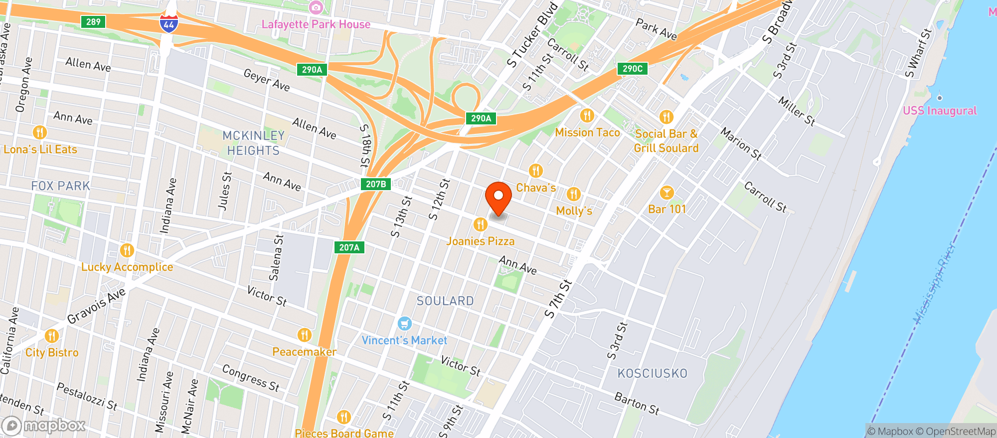 Map showing The Hi Hat