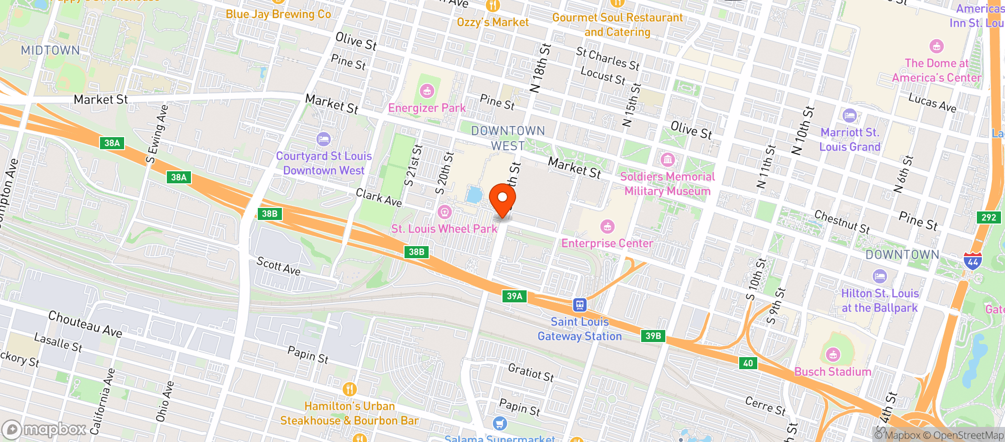 Map showing The Train Shed