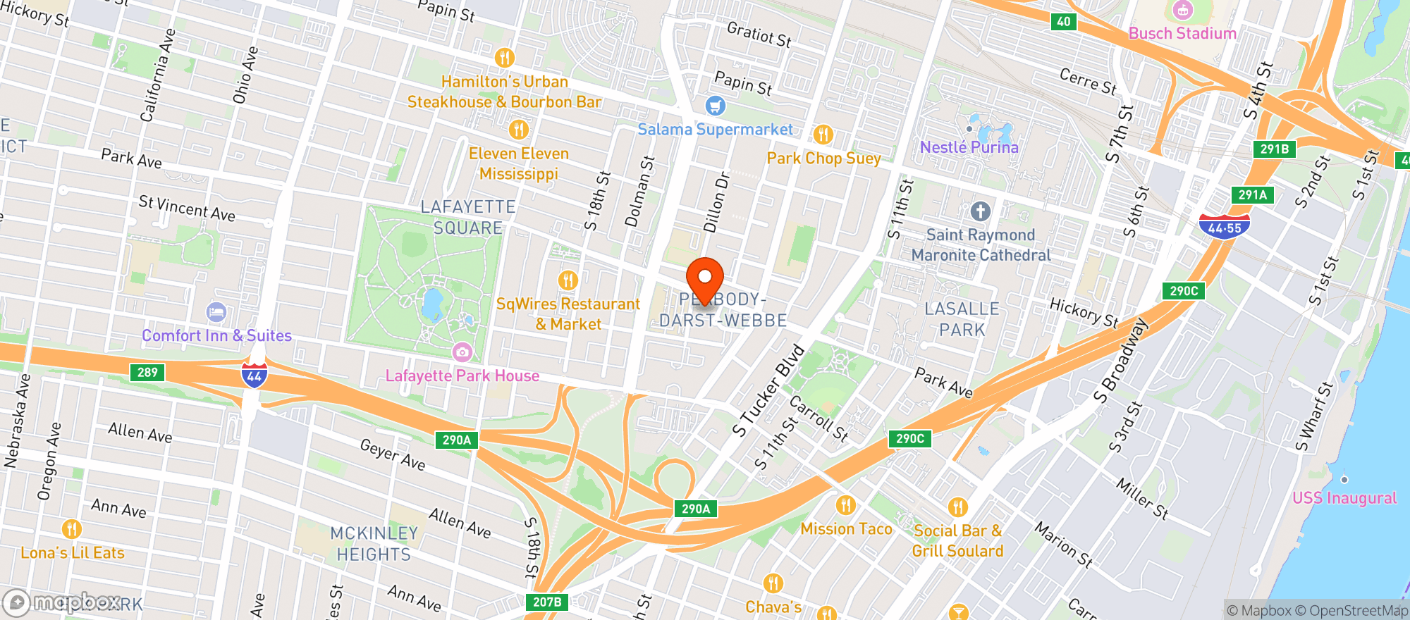 Map showing Butlers Pantry