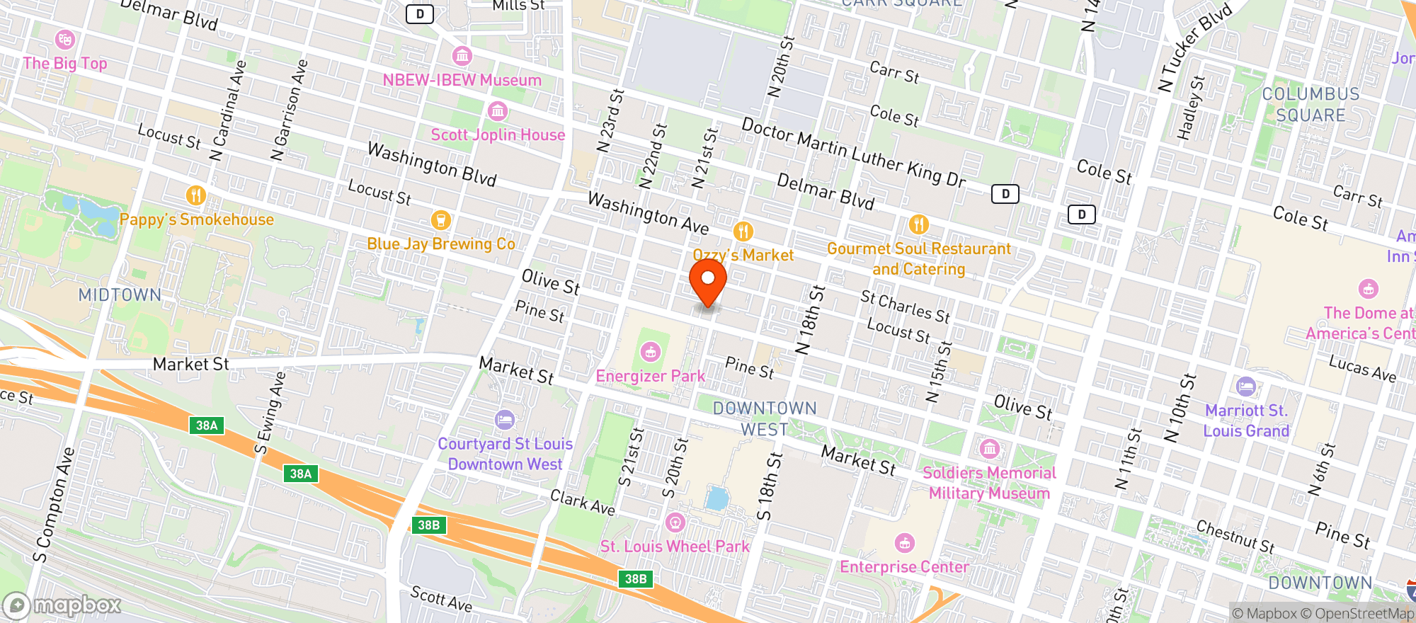 Map showing Viola - Olive St