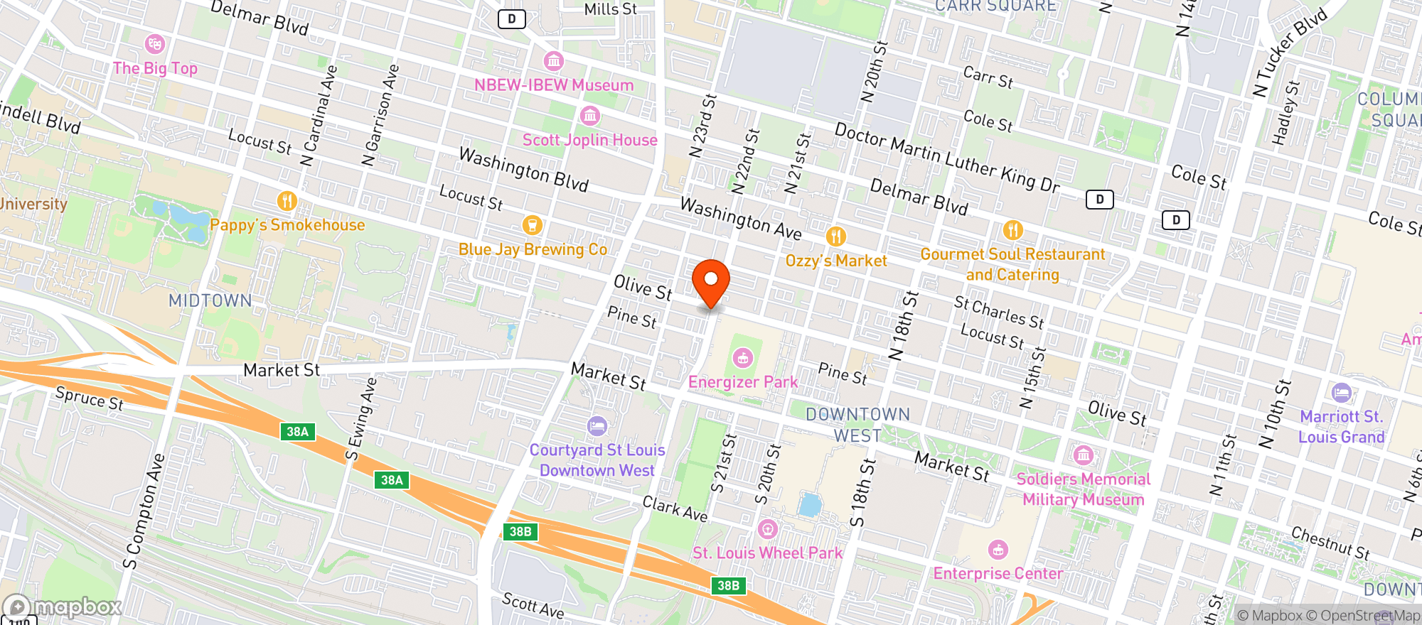 Map showing Jr Market